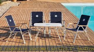 FORMA MARINE Boat Chairs High Back Navy Blue Deck Folding Marine Alumi