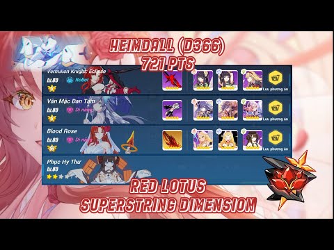 HI3 SEA - [Red Lotus Exalted] Heimdall (D366) 721 Pts - VK AE BR Fuxi 2*