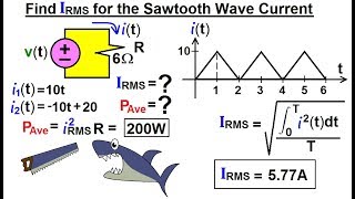 Electrical Engineering: Ch 12 AC Power (27 of 58) Find I-RMS for Sawtooth Wave Current