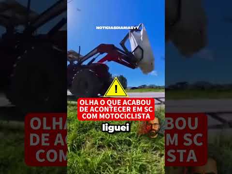MILAGRE NA ESTRADA: Trator ESMAGA Harley de R$117K por Cima e o Cara FILMA TUDO  #AcidenteViral
