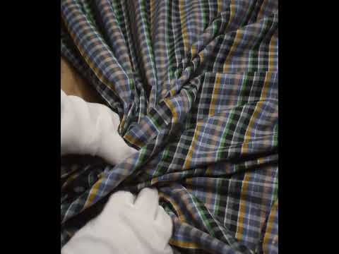 Check Multicolor Pure Cotton 105 GSM Handwoven Fabric — video