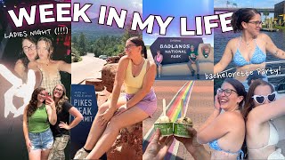 A FUN WEEK IN MY LIFE: bach party, ladies night, the badlands, garden of the gods, + pikes peak!
