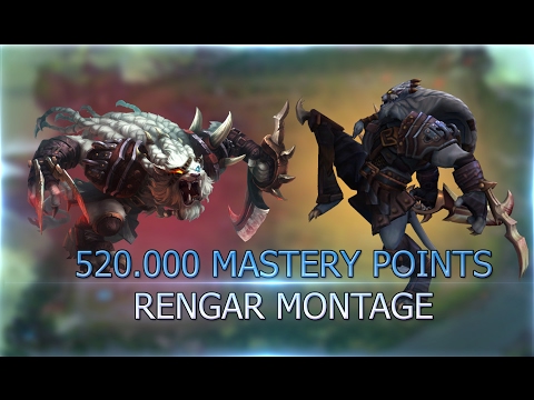 520.000 MASTERY POINTS ! | RENGAR MONTAGE | Godlike Jungler