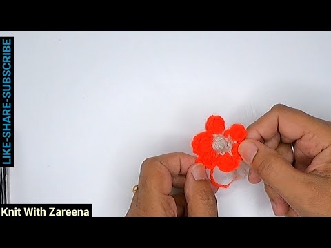 Knit A Flower | Instructional Video For Beginners Urdu/Hindi | Knit With Zareena