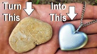 I make a heart pendant from a ROCK! (tutorial)  also sneak peek and I show you my pet dinosaur