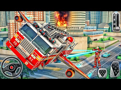 Real Flying Firefighter Truck Driving Simulator 2020 - Fireman's Daily Job - Best Android GamePlay