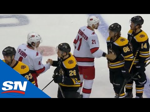 Boston Bruins And Carolina Hurricanes Shake Hands After Exciting Series
