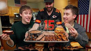 Two Brits try Homemade American BBQ!