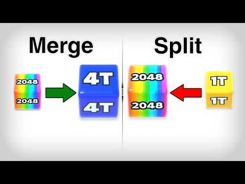 Jelly Run 2048: Merge vs Split Race 👉 2048 → 4T 📈 | 1T → 2048 📉
