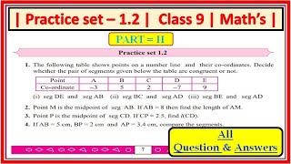 Practice set 1.2  class 9 maths Part 2 Basic Concepts in Geometry std 9 math