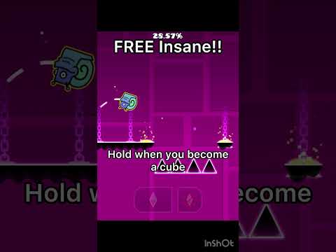 FREE INSANE level! (Secret way) #geometrydash #gd #shorts
