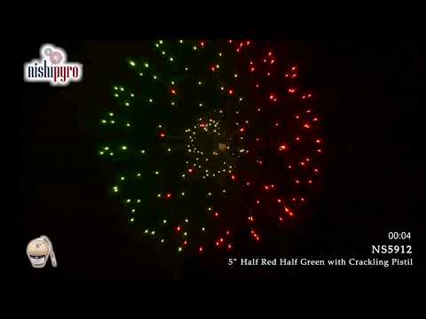 NS5912 - Half Red Half Green with Crackling Pistil