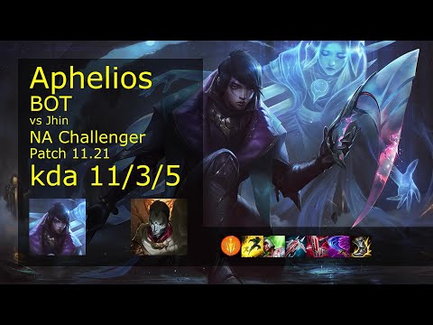 Aphelios ADC vs Jhin - NA Challenger 11/3/5 Patch 11.21 Gameplay