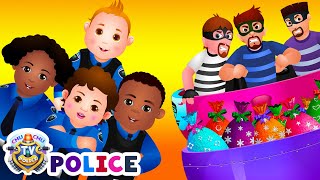 ChuChu TV Police Chase Thief in Railroad Police Car &amp; Save Giant Surprise Eggs Toys, Gifts for Kids