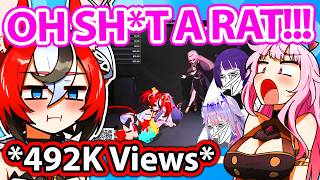 EN Girls React to Bae and Calli "Oh Sh*t a Rat" meme that went viral 【Hololive】
