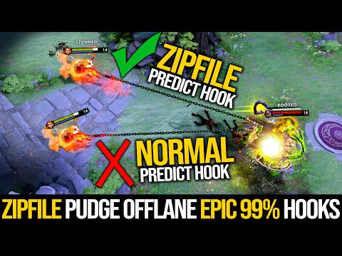 99% Accurate Hooks!!! Zipfile Pudge Offlane - The Most Insane Hooks[2 Games] | Pudge Official