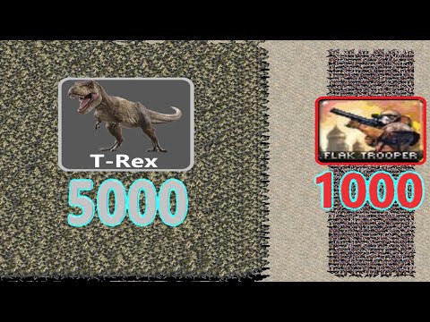 5000 Dinosaurs vs 1000 Flak Troopers - Red Alert 2