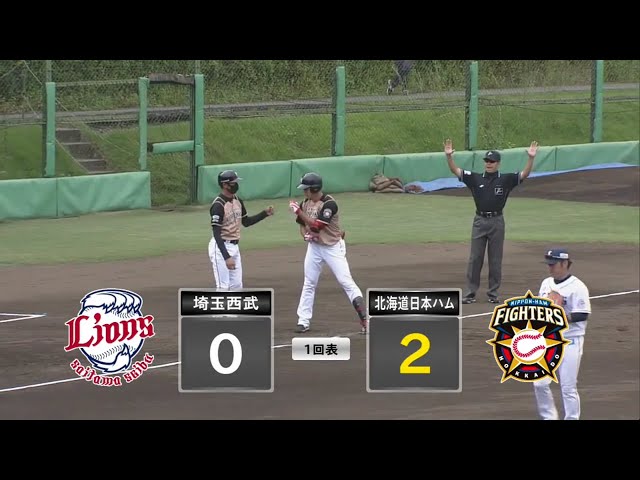 【ファーム】ケガから復活!! ファイターズ・野村 リードを広げるタイムリー3ベースヒット!! 2020/10/6 L-F(ファーム)