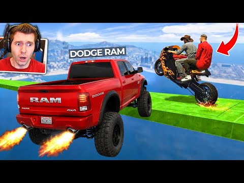 GTA V Online: MOTO DRAG vs DODGE RAM - MITEI e foi MUITO! 