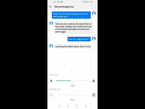How to change font size and interface element size in Huawei