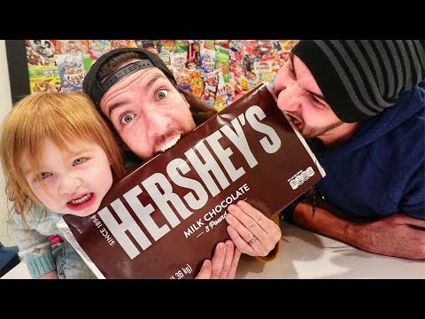Adley eats a GIANT CHOCOLATE!!  (taste test)