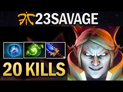 FNATIC.23SAVAGE INVOKER WITH 20 KILLS - DOTA 2 GAMEPLAY