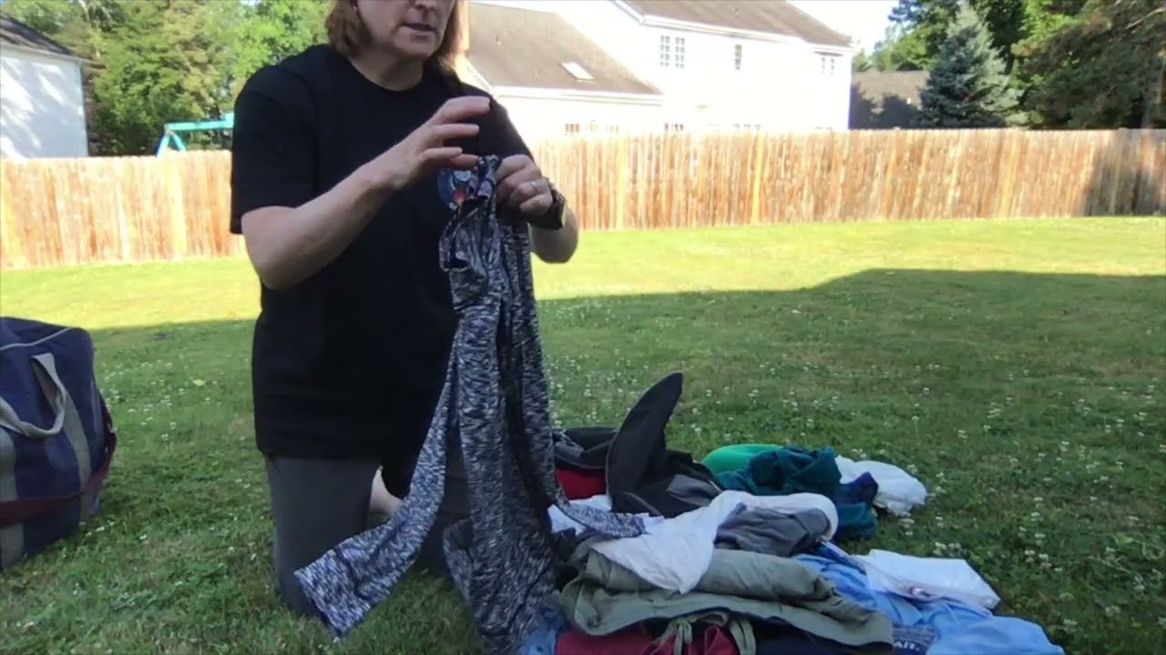 Screenshot of the YouTube video titled, "How to pack for field camp. Bag 2: clothes."