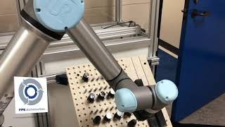 clean practical demo of a UR cobot doing pick and place in a real setting