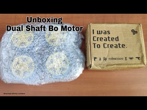 Unboxing and testing duel shaft bo motor with wheel/ gear mo...