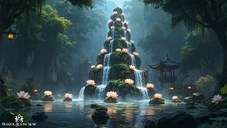 Serenity Lotus WaterFalls | Calming Ambient Sounds for Relaxation & Balance | Tranquil Zen Music