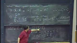 Lec 1: Dot product | MIT 18.02 Multivariable Calculus, Fall 2007