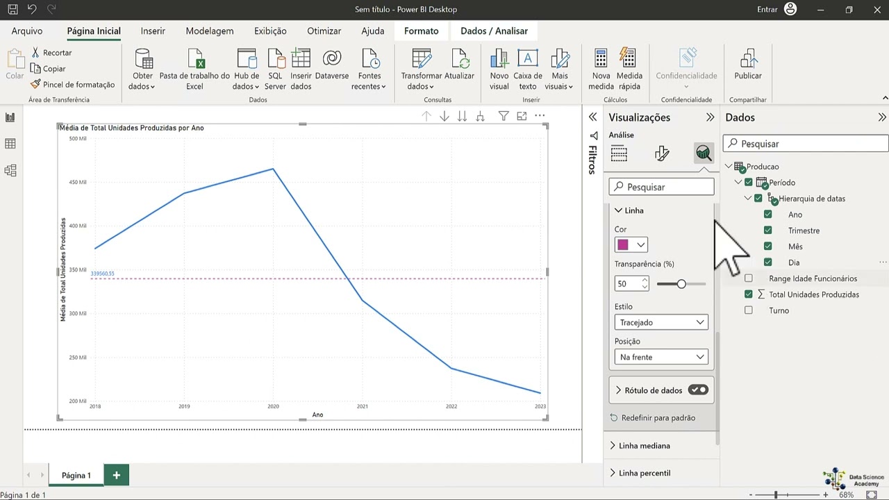 Lab 9 -  Calculando as Estatísticas Média e Média Móvel no Power BI