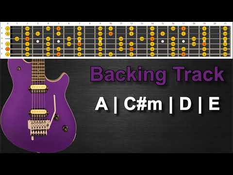Pentatonic Rock Guitar Backing Track in A Major | 100 BPM |