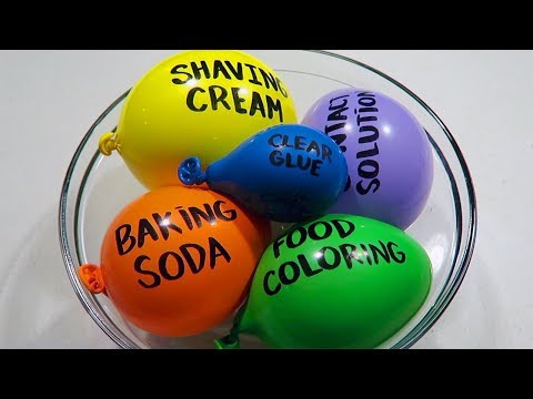 Making 3 Different Satisfying Slimes with Balloons!