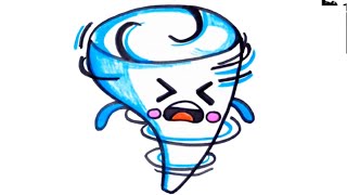 Como Desenhar um FURACÃO FOFO - Desenho Kawaii