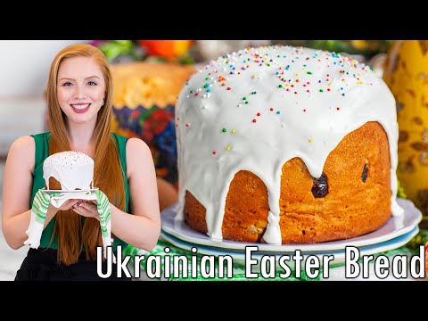 Traditional Ukrainian Easter Bread | Paska | Kulich Bread | with Royal Icing | Кулич Пасхальный