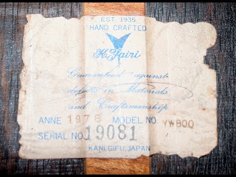 1978 Yairi YW800 B. Rosewood Jacaranda Japan Vintage - Natural+Vintage Hard Case image 25