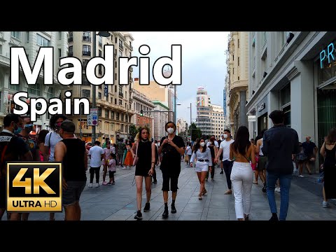 🇪🇸 Madrid, Spain Walking Tour, Gran Vía Virtual Tour 4k