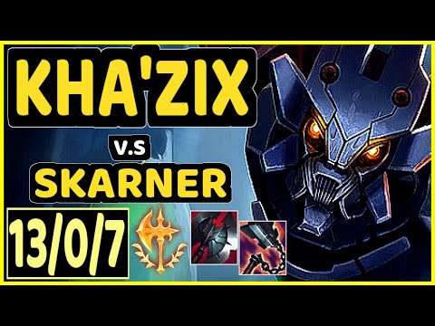 KHA'ZIX vs SKARNER - 13/0/7 KDA JUNGLE GAMEPLAY - EUW Ranked MASTER