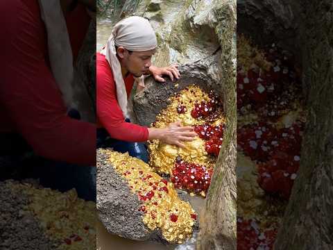 The process of finding gold | finding gold in bedrock fragments | finding gold nuggets worth $2500