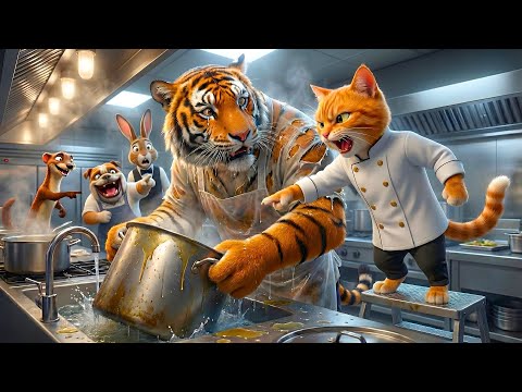 Billionaire Tiger Mocked A Poor Cat... Now He Washes The Cat's Dishes🥸