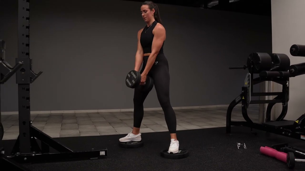 Dumbbell Sumo Squat Deficit