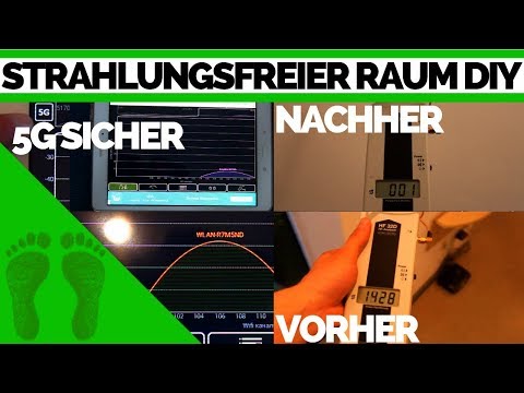 5G sicheres Zimmer - Abschirmfarbe Test (HF Messgerät) - Faradayschen Käfig selber bauen - Earthing