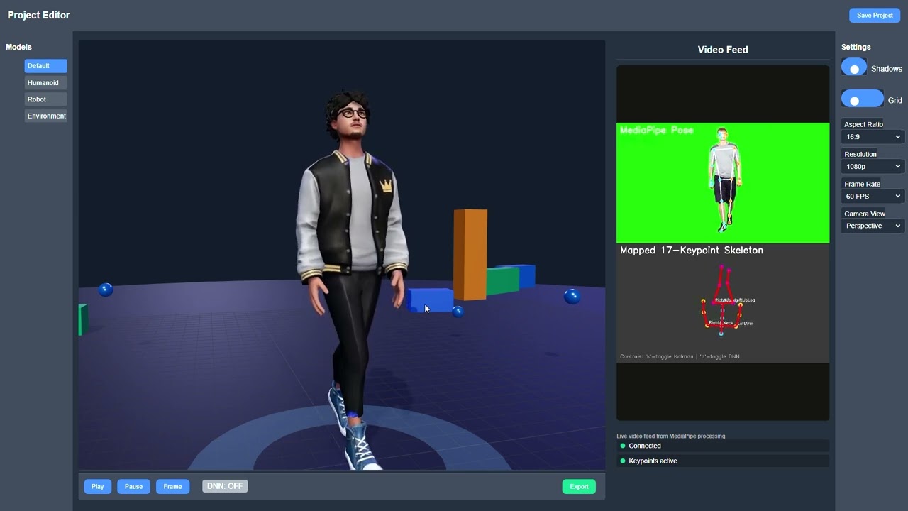 GitHub - BlazeWild/Real-Time-Motion-Transfer-to-a-3D-Avatar: Real-time ...