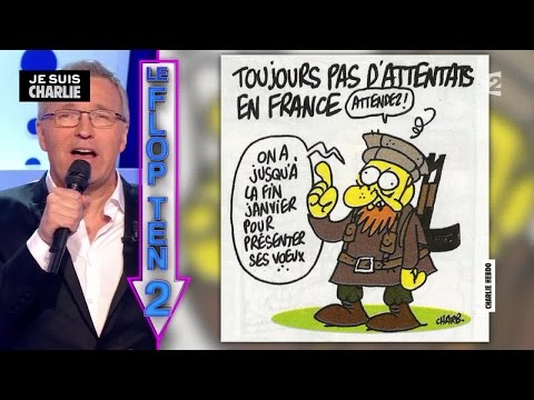 Le FLOP TEN hommage à Charlie Hebdo et aux dessinateurs 10 janvier 2015 - On n'est pas couché #ONPC