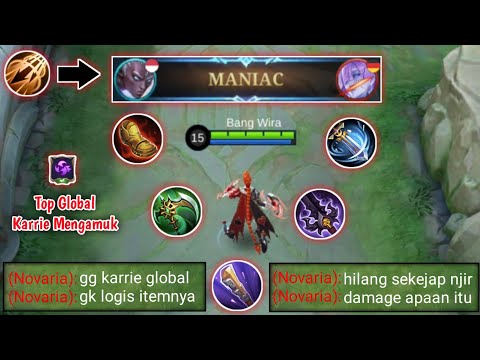 KARRIE ATTACK SPEED KEMBALI MENGGILA HINGGA MENDAPATKAN MOMEN MANIAC ! TOP GLOBAL KARRIE - MLBB