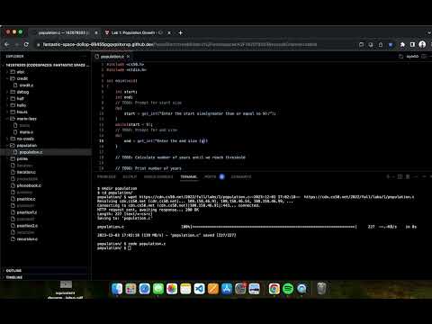 CS50 LAB-1 POPULATION GROWTH SOLUTION