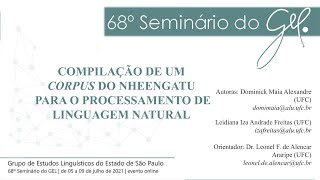 COMPILAÇÃO DE UM CORPUS DO NHEENGATU PARA O PROCESSAMENTO DE LINGUAGEM NATURAL