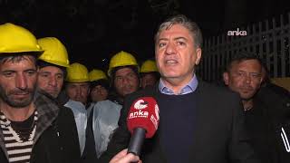 Murat Emir, Doruk Madencilik işçilerine destek için açıklama yapıyor #