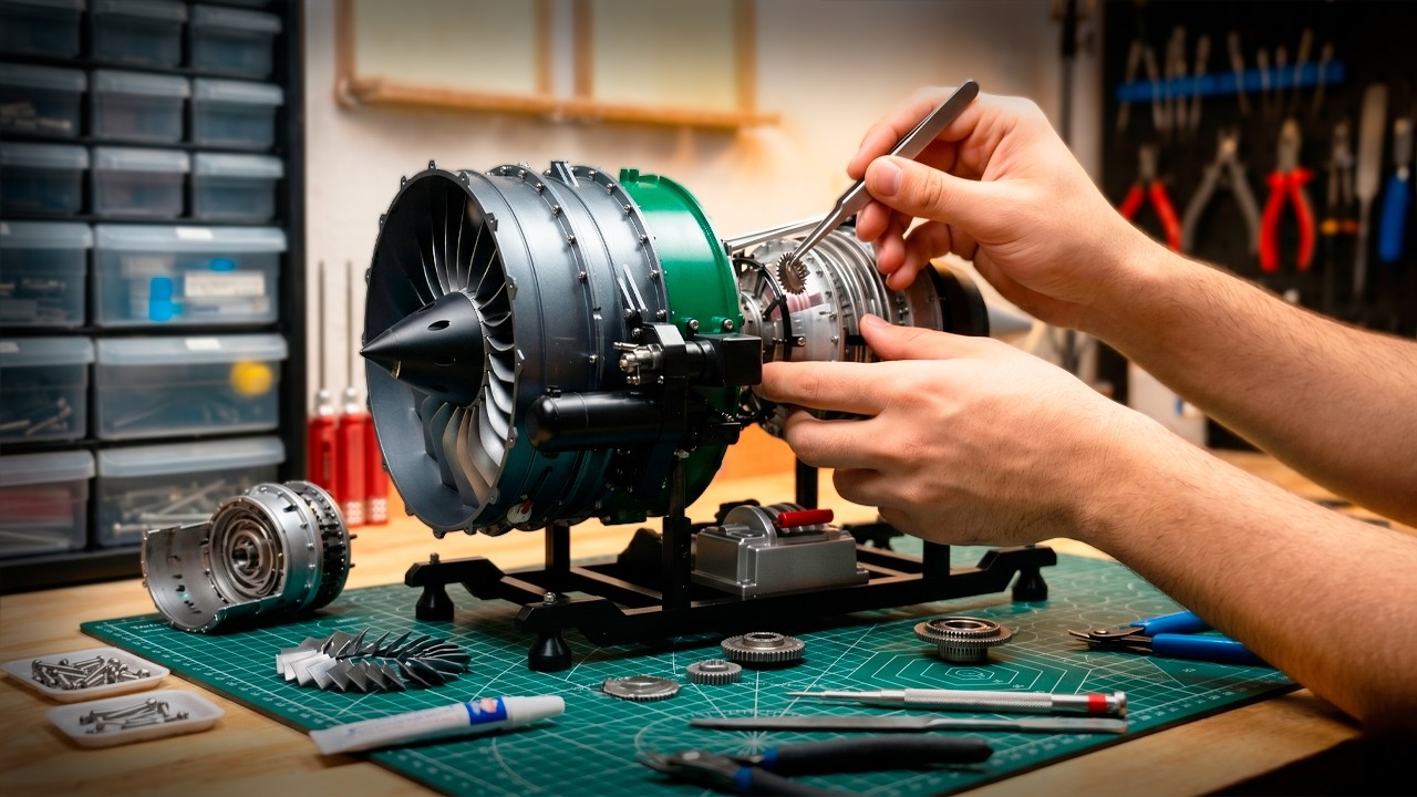 Building This Ultimate ALL-METAL Turbofan Engine is SO RELAXING (Build & Run)